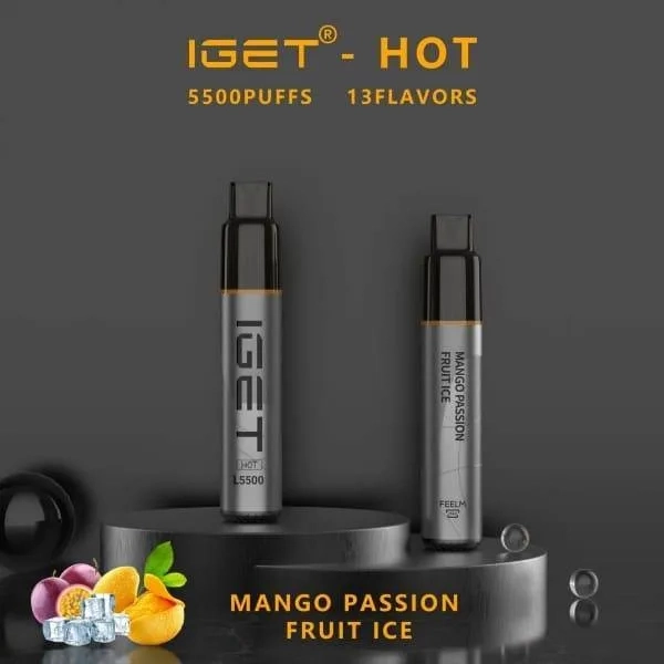 IGET HOT 5500 Puffs Strawberry Mango Ice Flavor