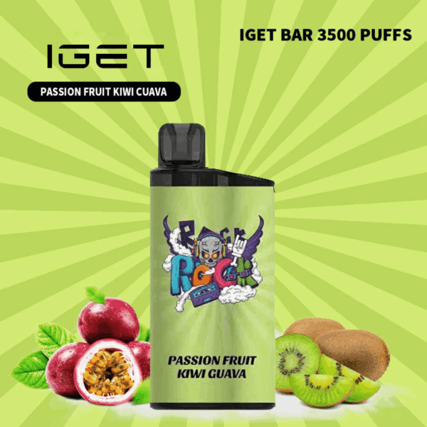 IGET BAR PASSIONFRUIT KIWI GUAVA 3500 Puffs Disposable Vape