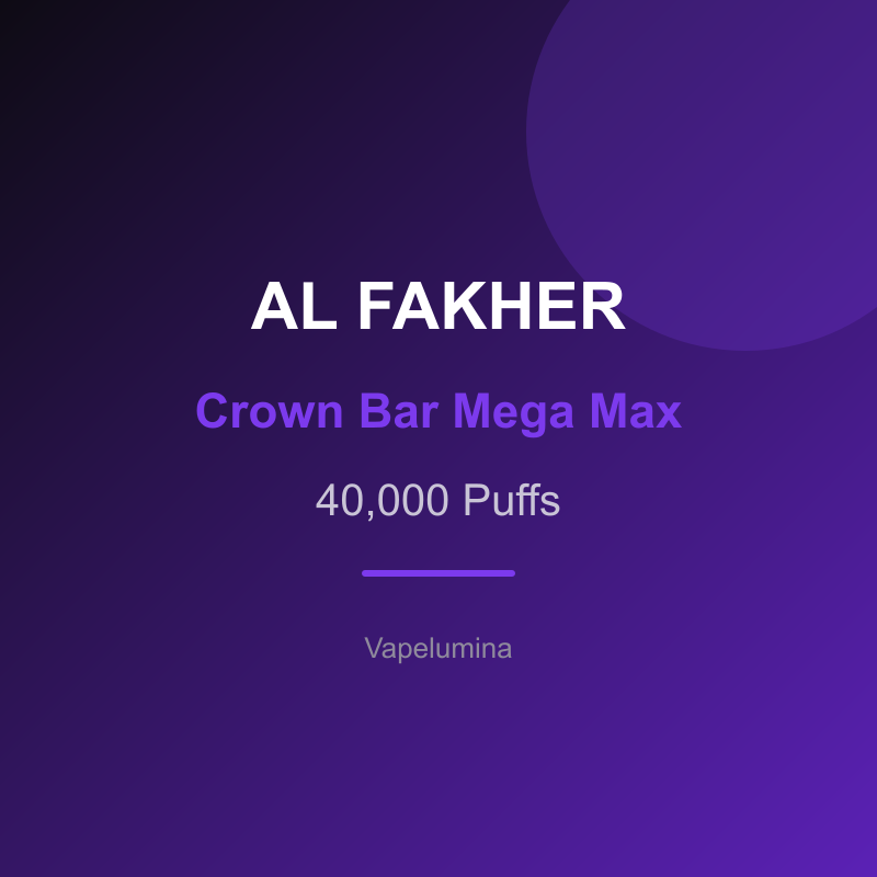 Al Fakher Crown Bar Mega Max 40000 Puffs 1 pack